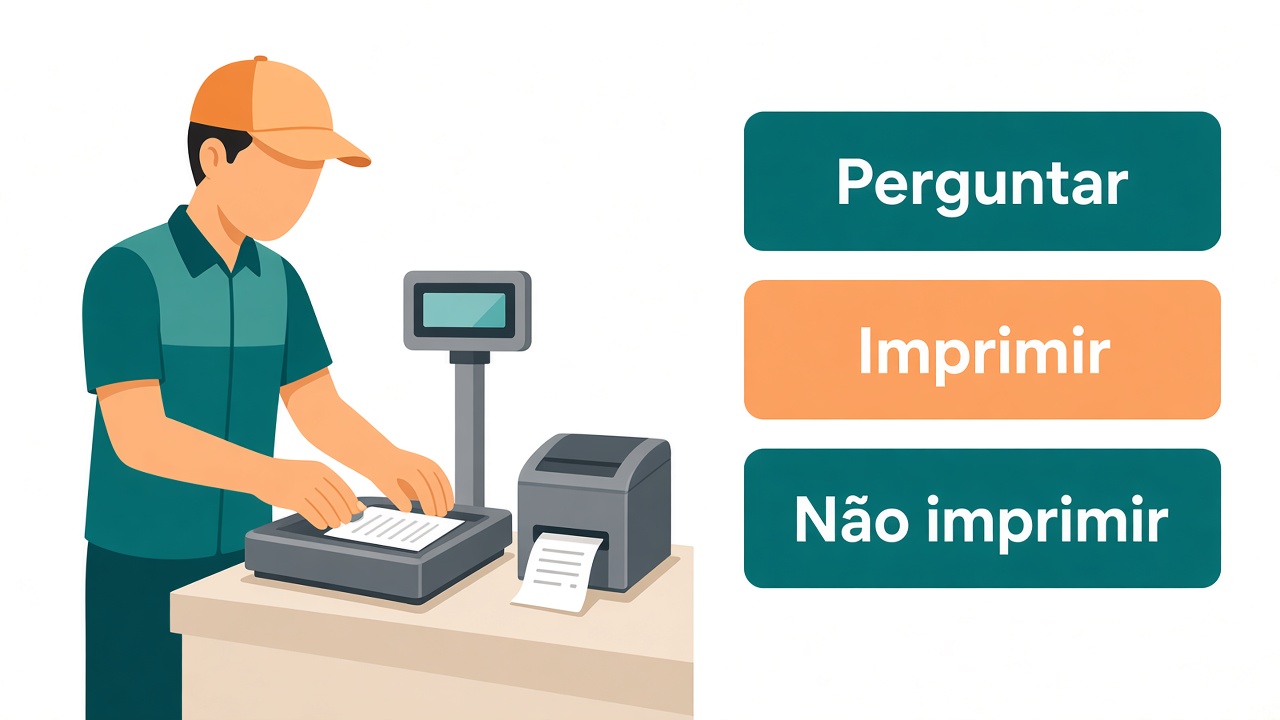 Escolher se o cupom da compra imprime, pergunta ou não imprime