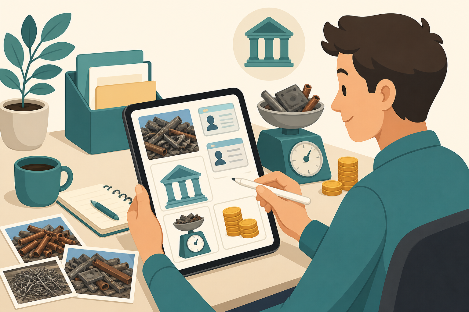 Compra com dados do fornecedor e do material